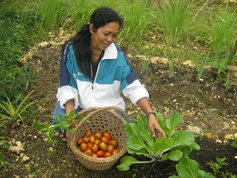Nida in her garden